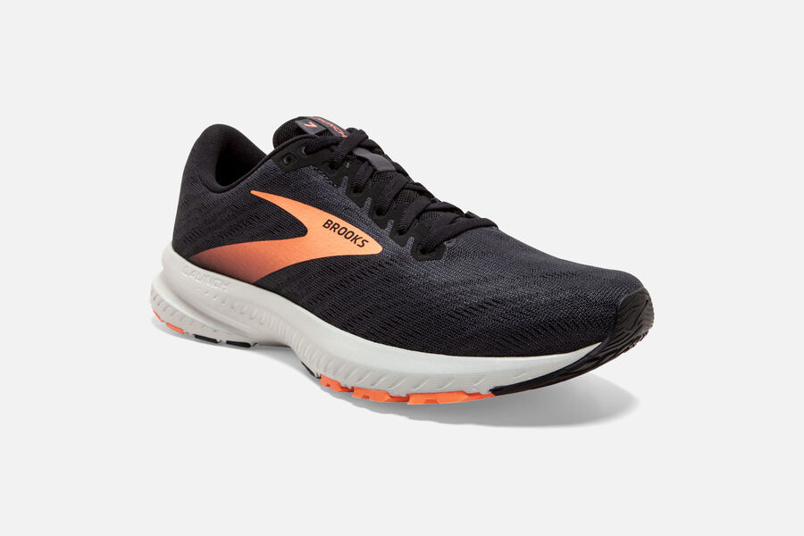 Brooks Launch 7 Road Running Shoes Womens - Black/Orange - SXGON-0243